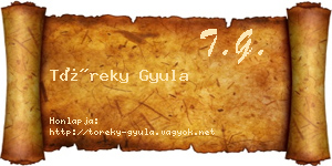 Töreky Gyula névjegykártya